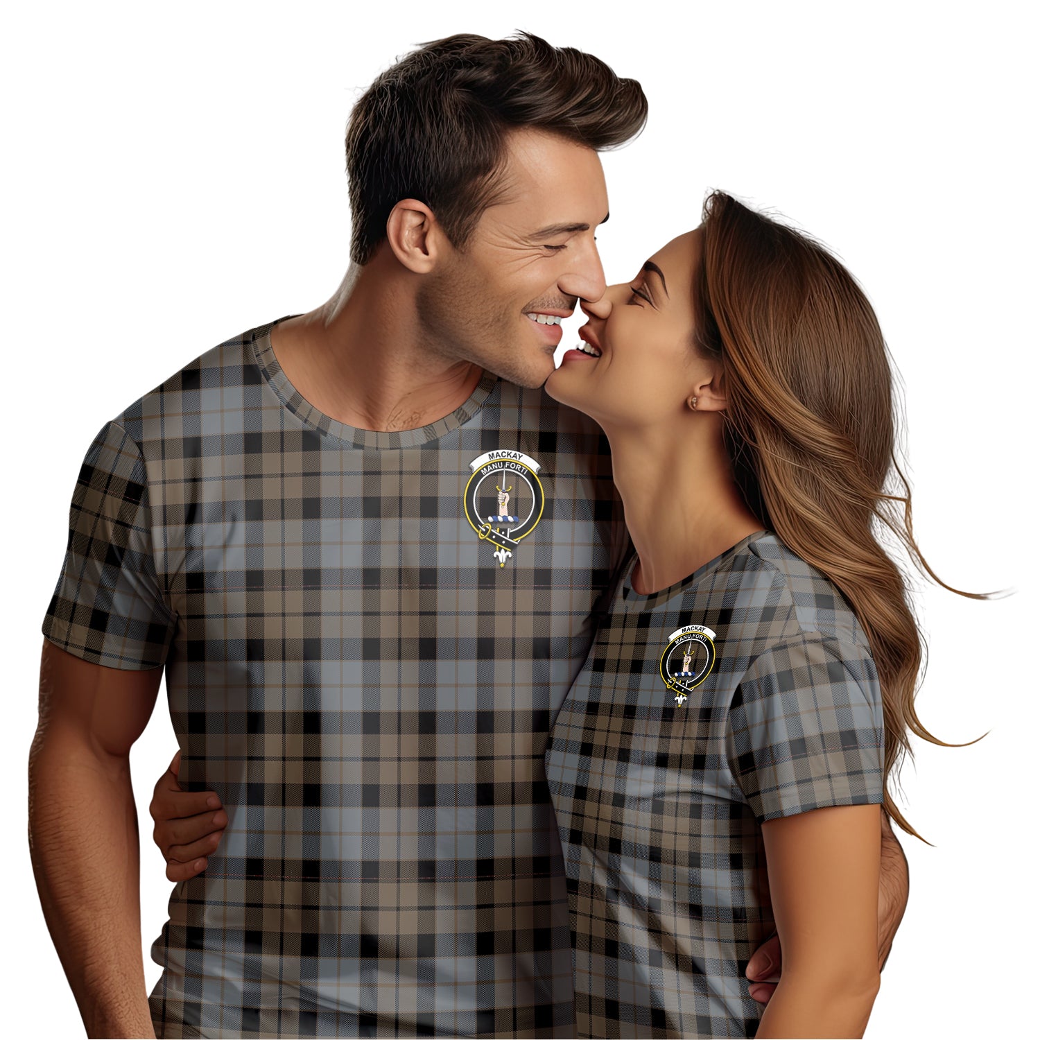 MacKay Weathered Tartan T-Shirt with Family Crest - Tartan Vibes Clothing