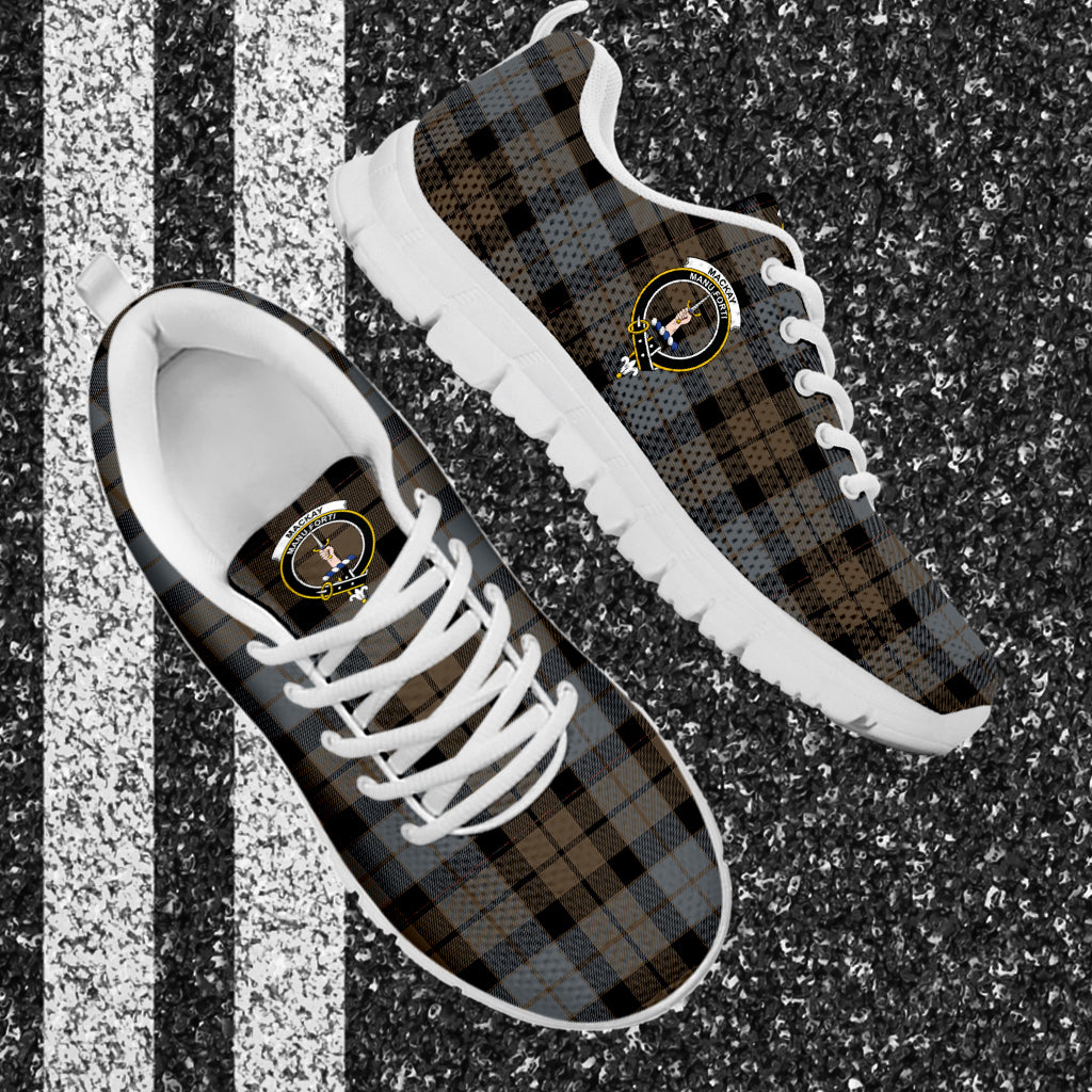 MacKay Weathered Tartan Sneakers with Family Crest - Tartan Vibes Clothing