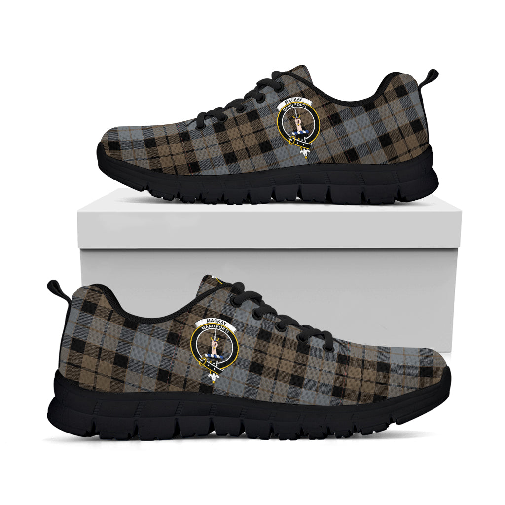 MacKay Weathered Tartan Sneakers with Family Crest - Tartan Vibes Clothing