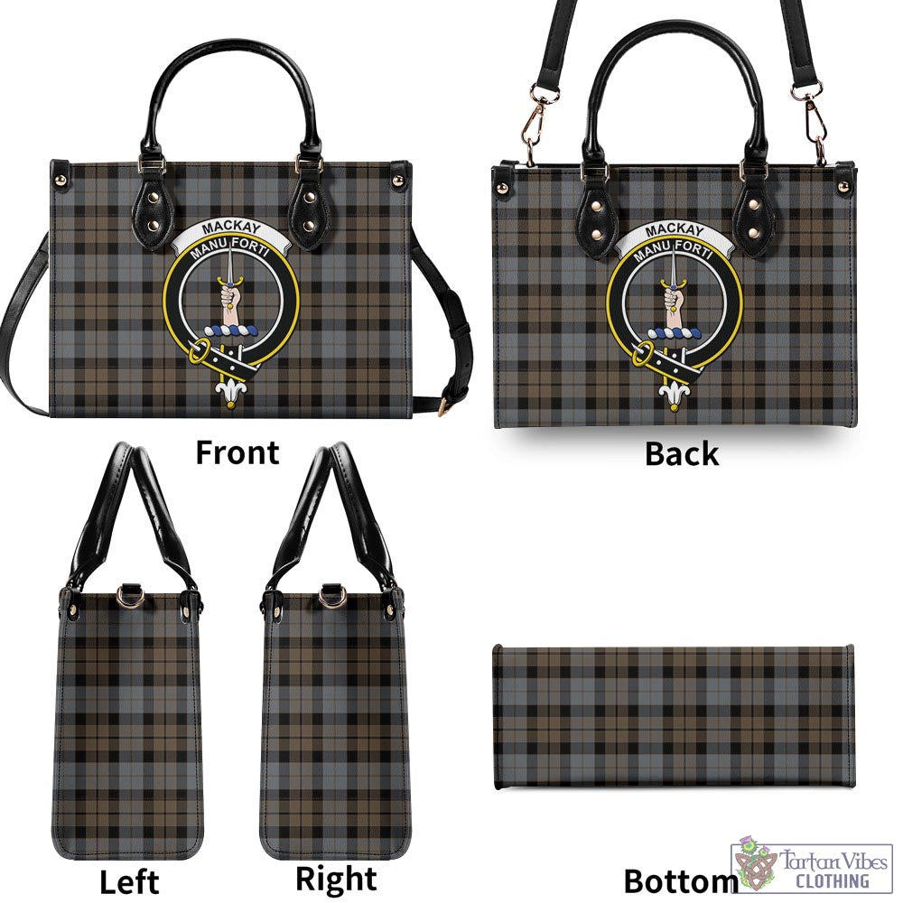 Tartan Vibes Clothing MacKay Weathered Tartan Luxury Leather Handbags with Family Crest