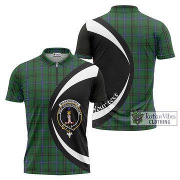 MacKendrick (McKendrick) Tartan Zipper Polo Shirt with Family Crest Circle Style