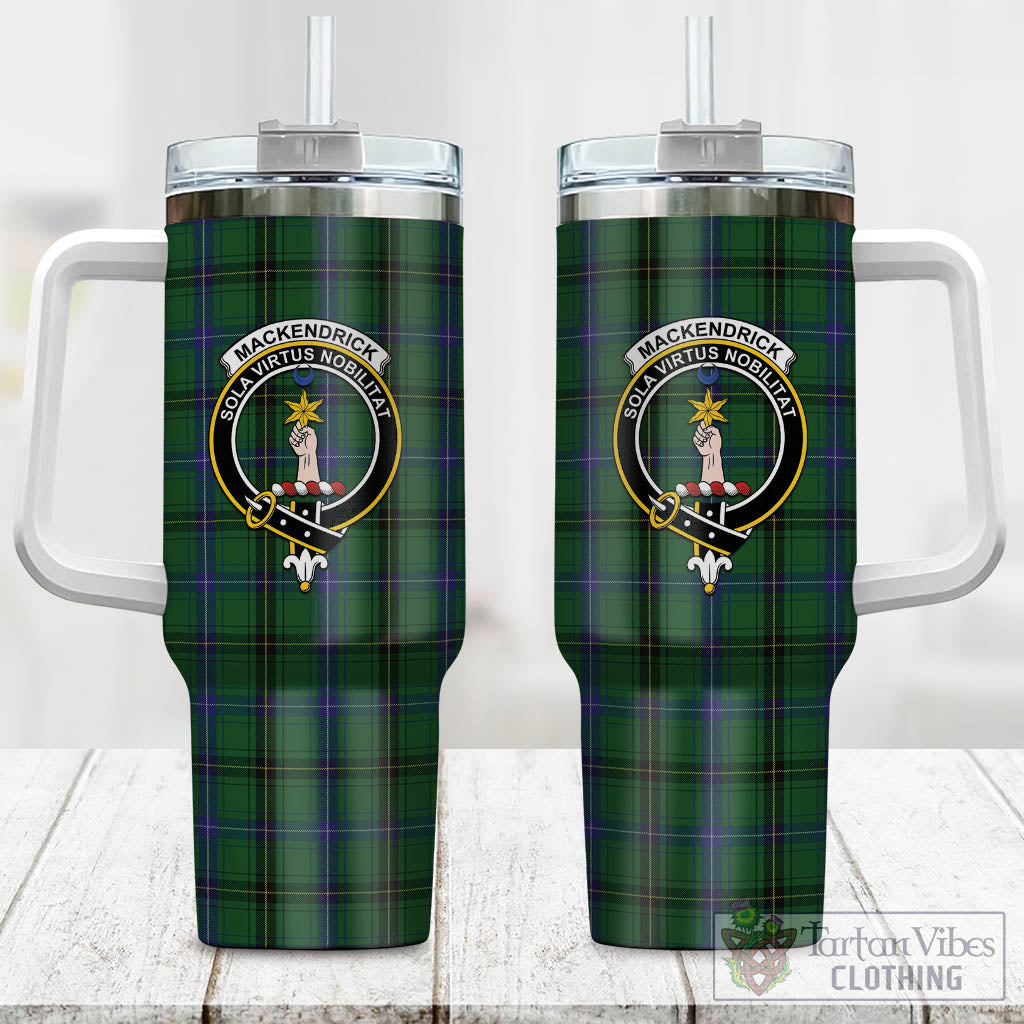 Tartan Vibes Clothing MacKendrick Tartan and Family Crest Tumbler with Handle