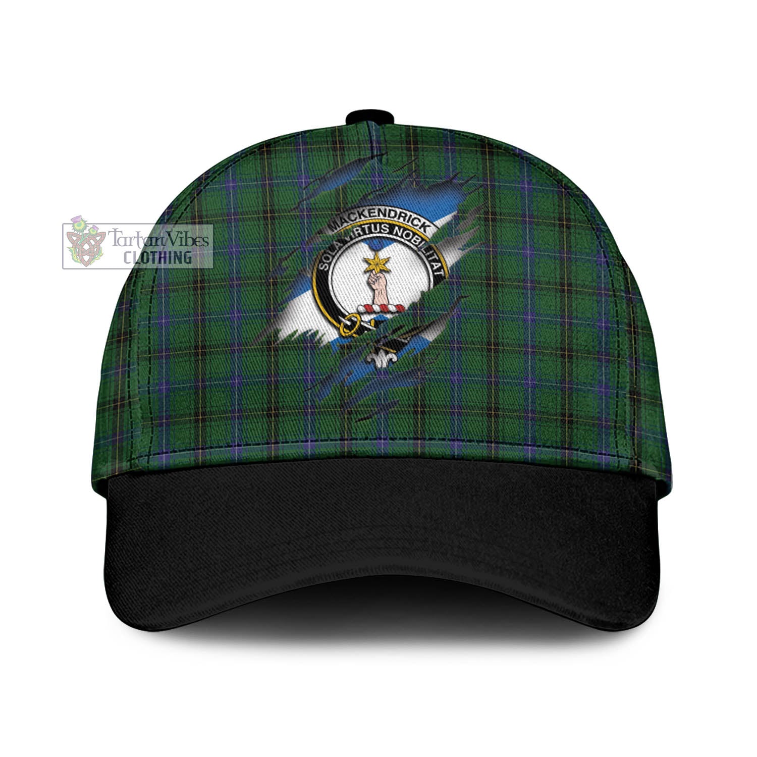 Tartan Vibes Clothing MacKendrick Tartan Classic Cap with Family Crest In Me Style