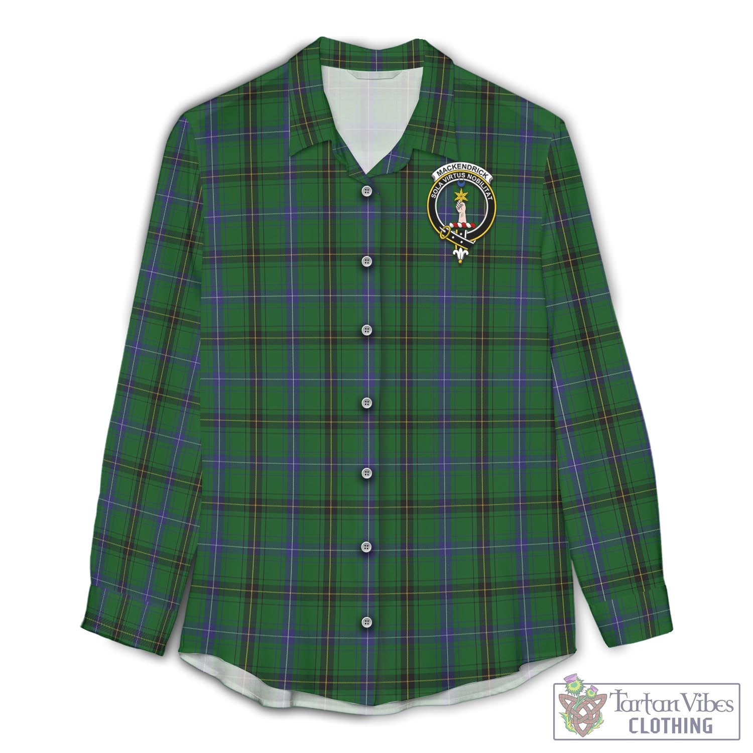 Tartan Vibes Clothing MacKendrick Tartan Womens Casual Shirt with Family Crest