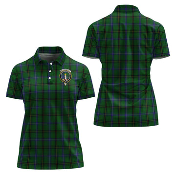 MacKendrick (McKendrick) Tartan Polo Shirt with Family Crest For Women