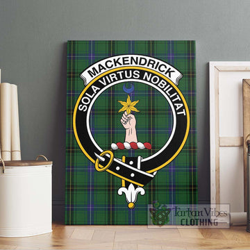 MacKendrick (McKendrick) Tartan Canvas Print Wall Art with Family Crest