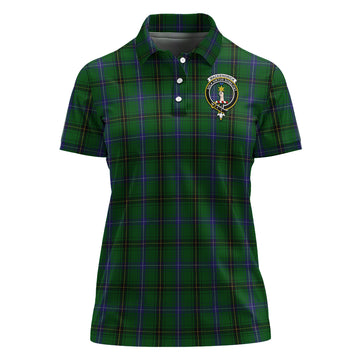 MacKendrick (McKendrick) Tartan Polo Shirt with Family Crest For Women