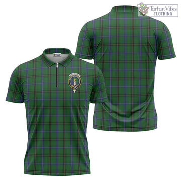 MacKendrick (McKendrick) Tartan Zipper Polo Shirt with Family Crest - Tartan Vibes Clothing