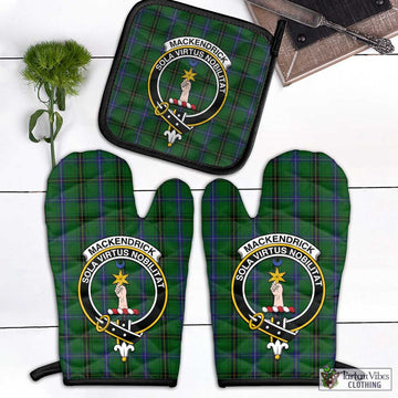 MacKendrick (McKendrick) Tartan Combo Oven Mitt & Pot-Holder with Family Crest Black - Tartan Vibes Clothing