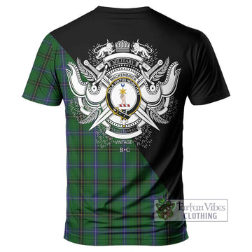 MacKendrick (McKendrick) Tartan T-Shirt with Family Crest and Military Logo Style