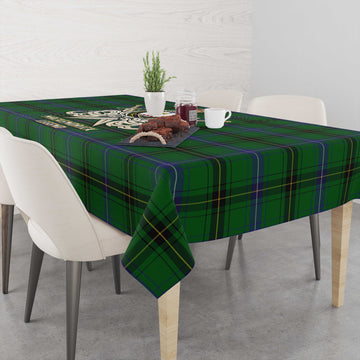 MacKendrick (McKendrick) Tartan Tablecloth with Clan Crest and the Golden Sword of Courageous Legacy - Tartan Vibes Clothing