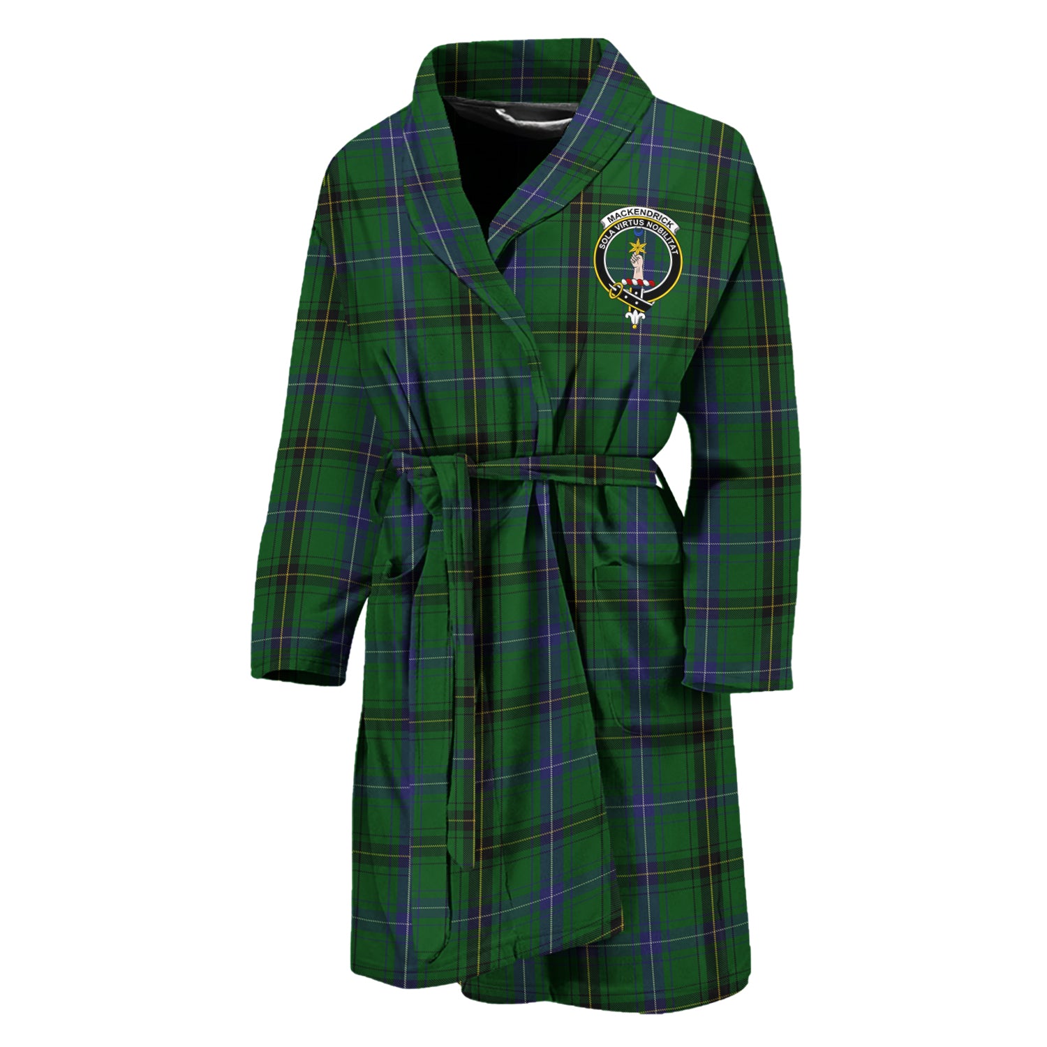 MacKendrick (McKendrick) Tartan Bathrobe with Family Crest Unisex M - Tartan Vibes Clothing