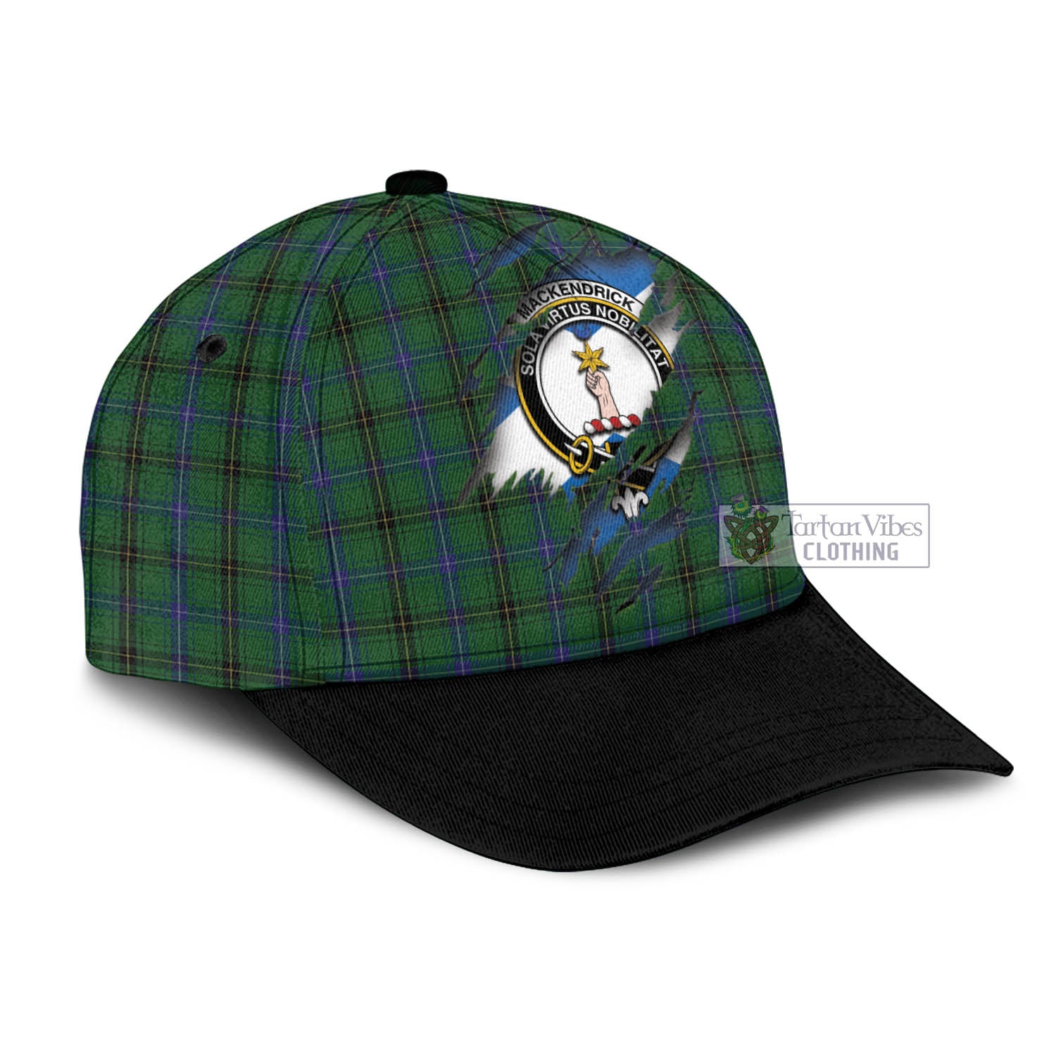 Tartan Vibes Clothing MacKendrick Tartan Classic Cap with Family Crest In Me Style