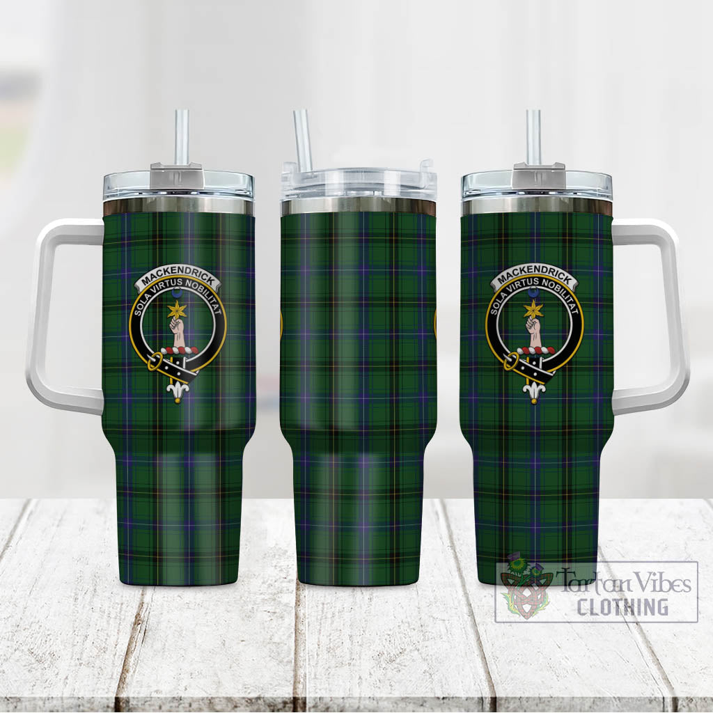 Tartan Vibes Clothing MacKendrick Tartan and Family Crest Tumbler with Handle