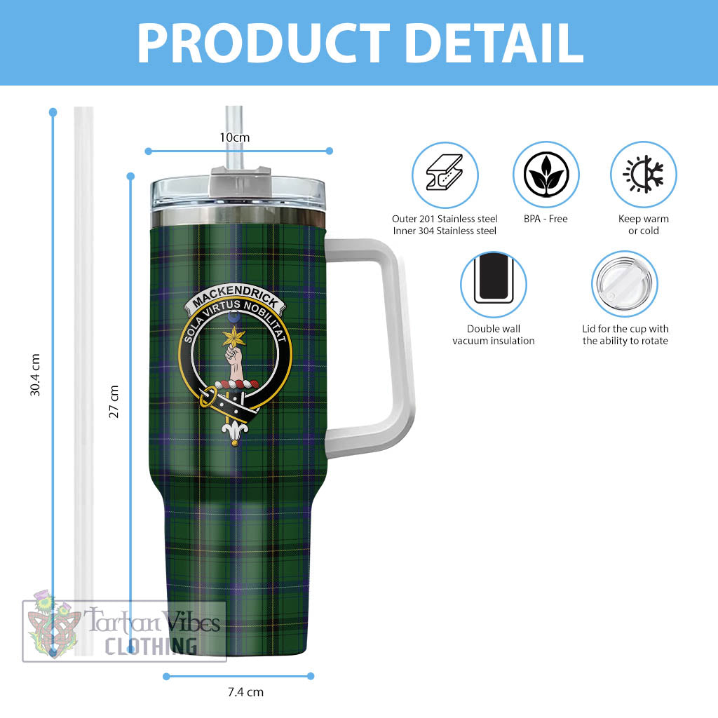 Tartan Vibes Clothing MacKendrick Tartan and Family Crest Tumbler with Handle