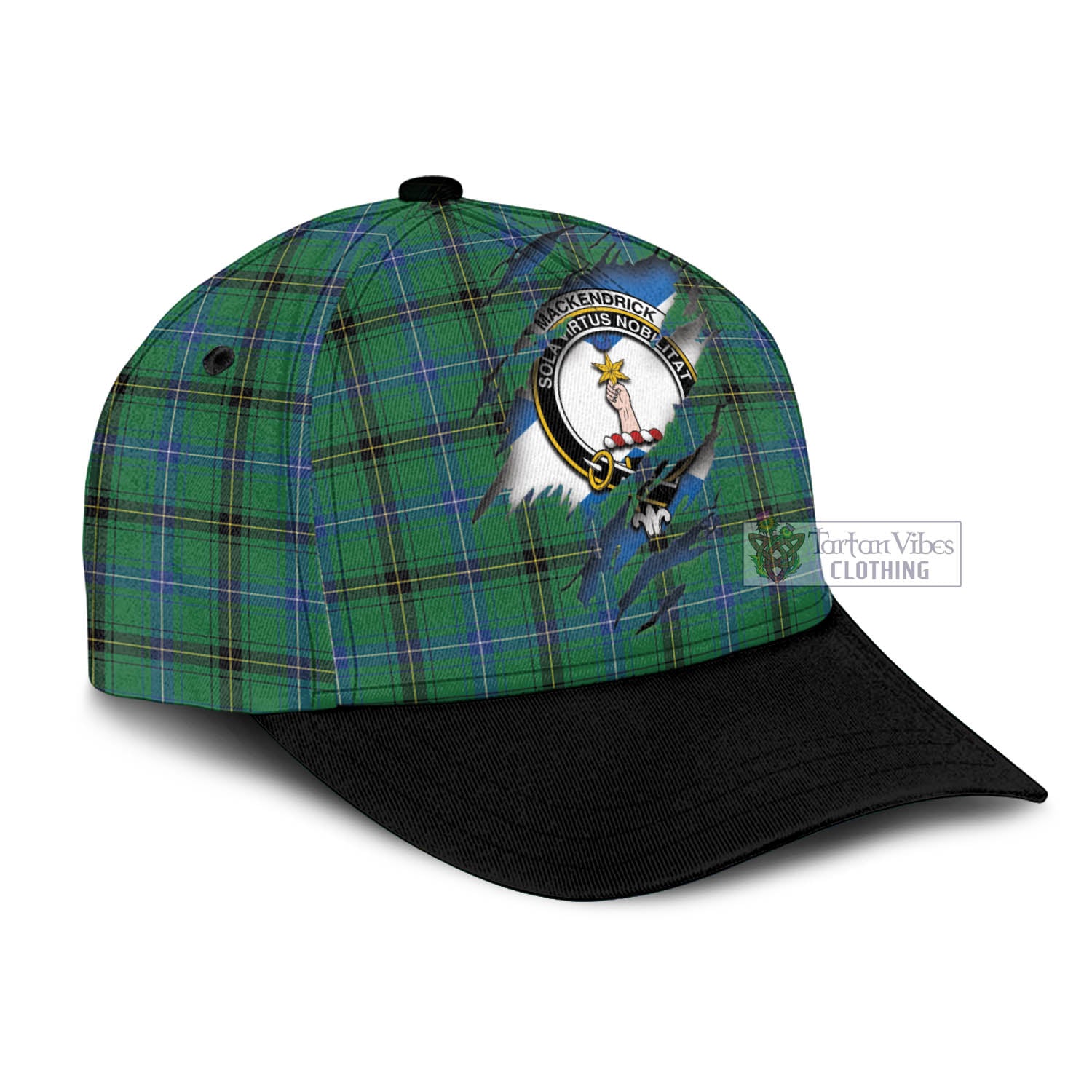 Tartan Vibes Clothing MacKendrick Ancient Tartan Classic Cap with Family Crest In Me Style