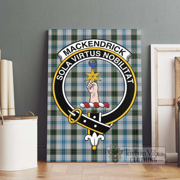 MacKendrick Dress Tartan Canvas Print Wall Art with Family Crest