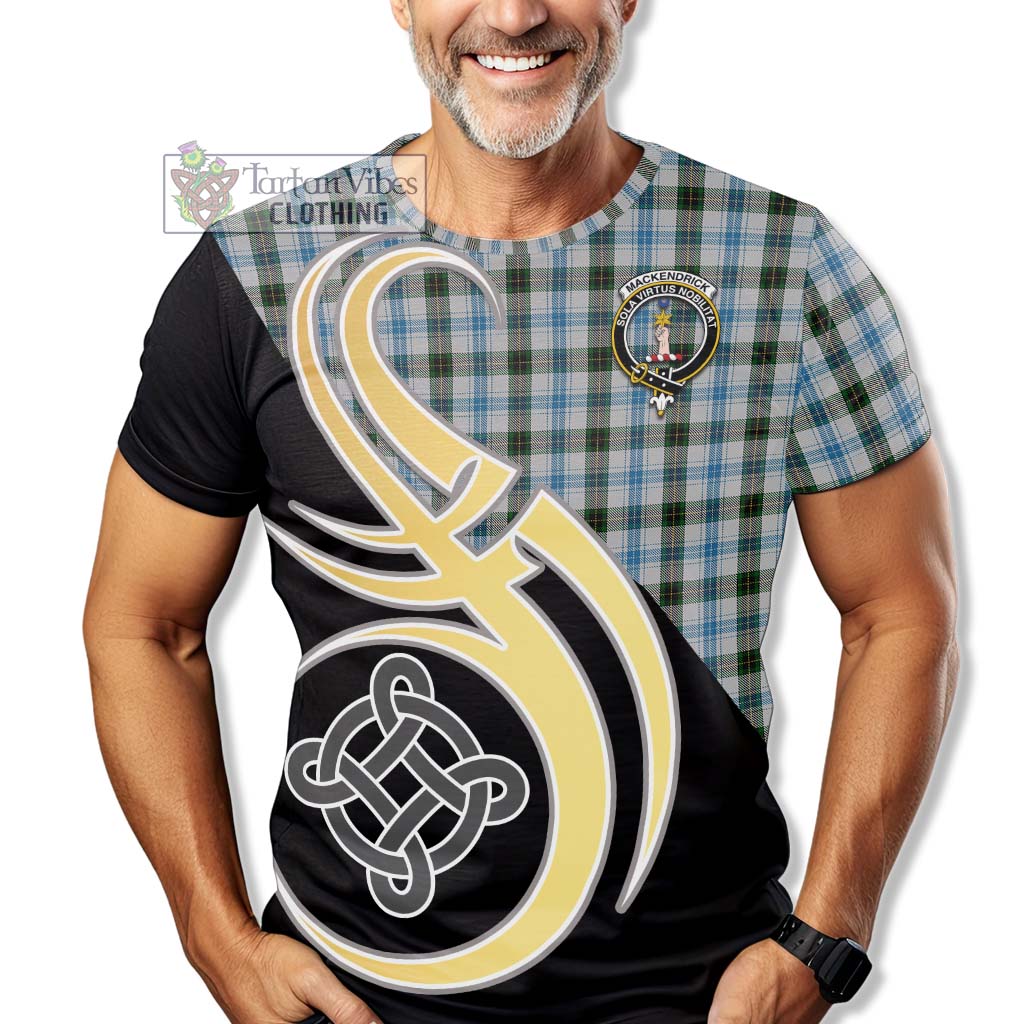 Tartan Vibes Clothing MacKendrick Dress Tartan T-Shirt with Family Crest and Celtic Symbol Style