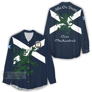 MacKendrick (McKendrick) Tartan Lion Rampant Women's Casual Shirt Proudly Display Your Heritage with Alba Gu Brath and Clan Name