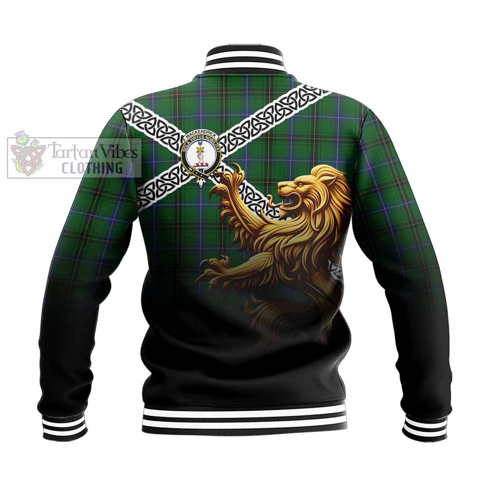 MacKendrick (McKendrick) Crest Tartan Baseball Jacket with Golden Lion Emblem Celtic Style - Tartan Vibes Clothing