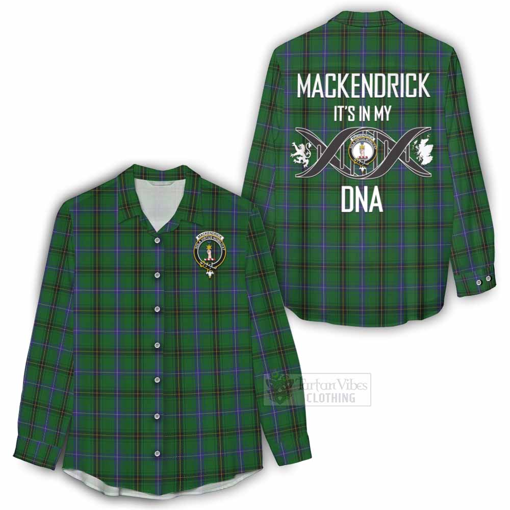 Tartan Vibes Clothing MacKendrick (McKendrick) Tartan Women's Casual Shirt with Family Crest DNA In Me Style