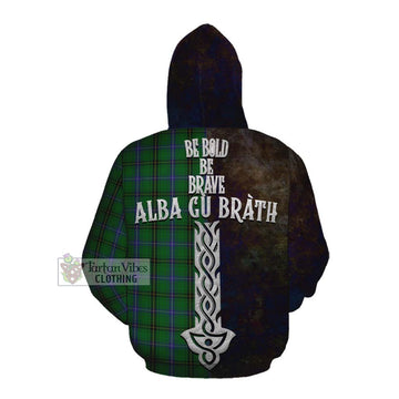 MacKendrick (McKendrick) Tartan Family Crest Cotton Hoodie Alba Gu Brath Be Brave Lion Ancient Style Pullover Hoodie - Tartan Vibes Clothing