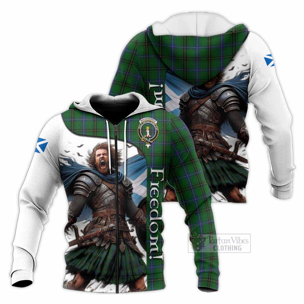 Tartan Vibes Clothing MacKendrick (McKendrick) Crest Tartan Knitted Hoodie Inspired by the Freedom of Scottish Warrior