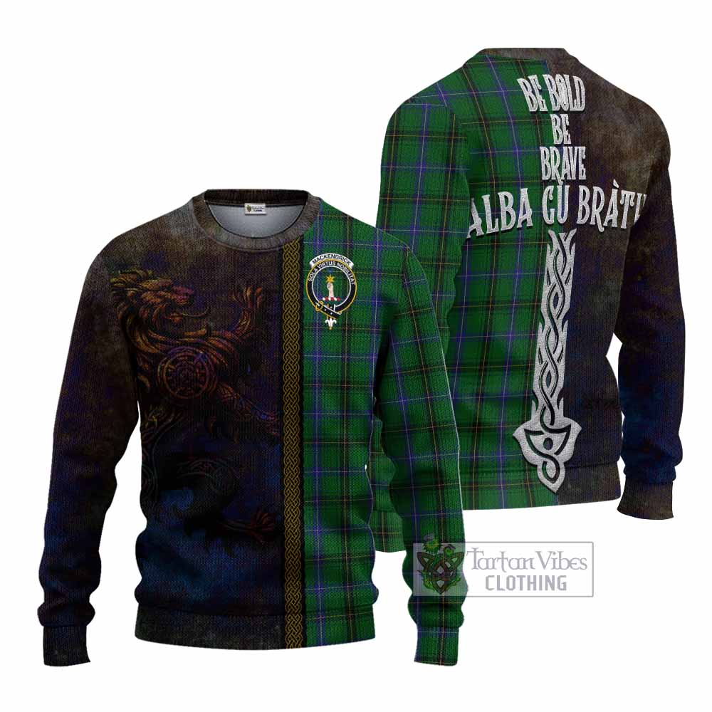 MacKendrick (McKendrick) Tartan Family Crest Knitted Sweater Alba Gu Brath Be Brave Lion Ancient Style - Tartan Vibes Clothing