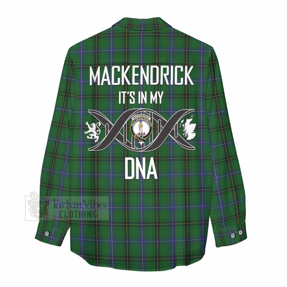 Tartan Vibes Clothing MacKendrick (McKendrick) Tartan Women's Casual Shirt with Family Crest DNA In Me Style