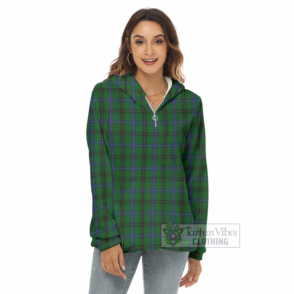 Tartan Vibes Clothing MacKendrick (McKendrick) Tartan Women's Borg  Half Zip Fleece Hoodie