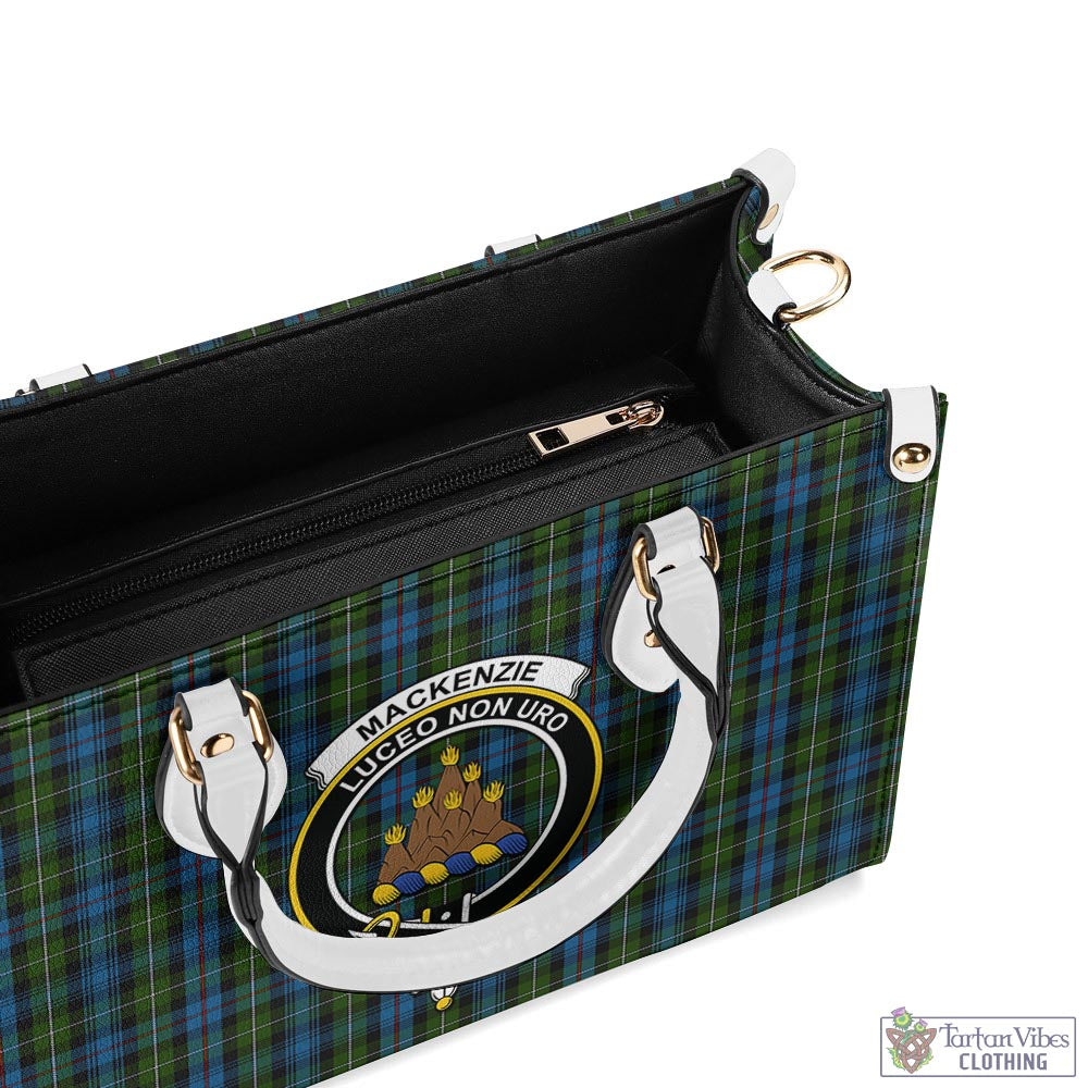 Tartan Vibes Clothing MacKenzie Tartan Luxury Leather Handbags with Family Crest