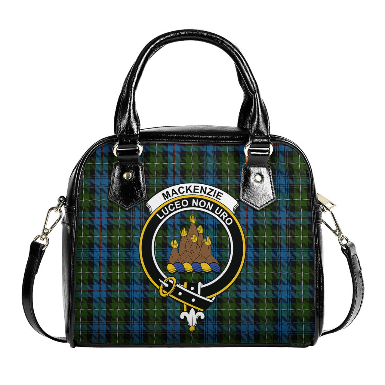 MacKenzie Tartan Shoulder Handbags with Family Crest One Size 6*25*22 cm - Tartanvibesclothing