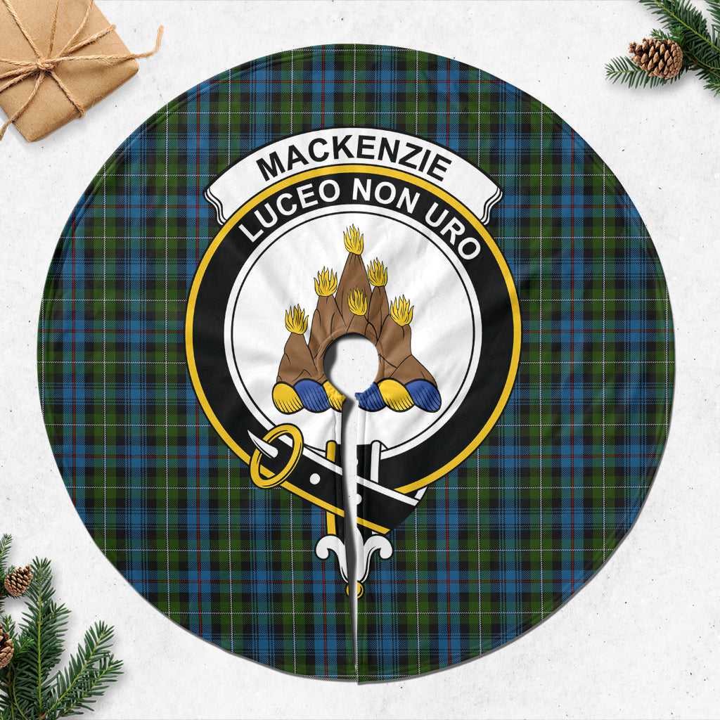 MacKenzie Tartan Christmas Tree Skirt with Family Crest - Tartanvibesclothing