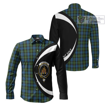 Mackenzie (Mckenzie) Tartan Long Sleeve Button Up with Family Crest Circle Style