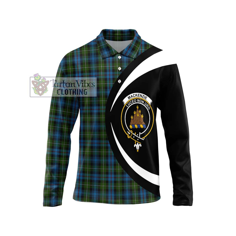 Mackenzie (Mckenzie) Tartan Long Sleeve Polo Shirt with Family Crest Circle Style Unisex - Tartan Vibes Clothing