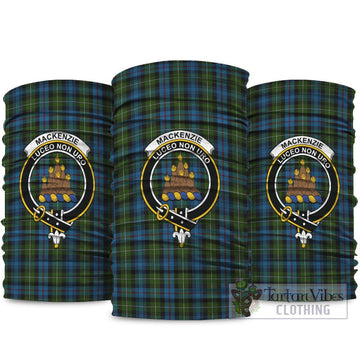 Mackenzie (Mckenzie) Tartan Neck Gaiters, Tartan Bandanas, Tartan Head Band with Family Crest