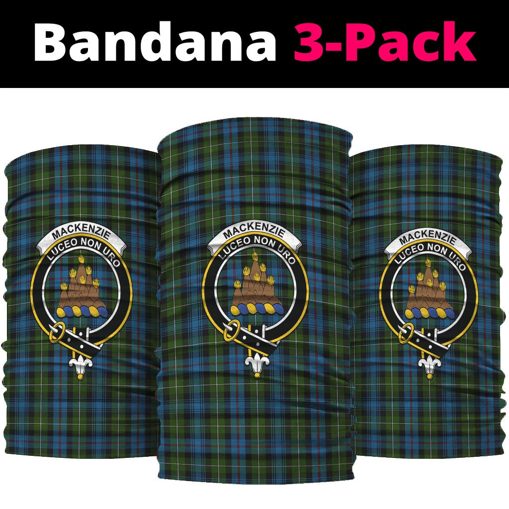 MacKenzie Tartan Neck Gaiters, Tartan Bandanas, Tartan Head Band with Family Crest One Size - Tartanvibesclothing