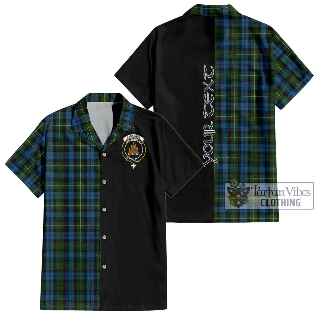 Mackenzie (Mckenzie) Tartan Short Sleeve Button Shirt with Family Crest and Half Of Me Style Kid - Tartanvibesclothing Shop