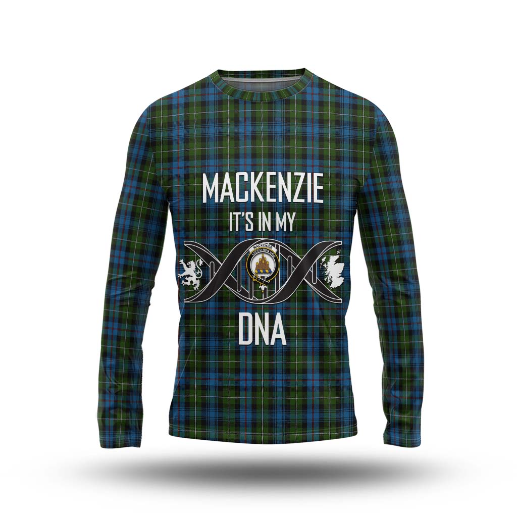 Tartan Vibes Clothing Mackenzie Tartan Long Sleeve T-Shirt with Family Crest DNA In Me Style