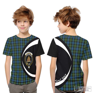 Mackenzie (Mckenzie) Tartan Kid T-Shirt with Family Crest Circle Style