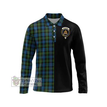 Mackenzie (Mckenzie) Tartan Long Sleeve Polo Shirt with Family Crest and Half Of Me Style