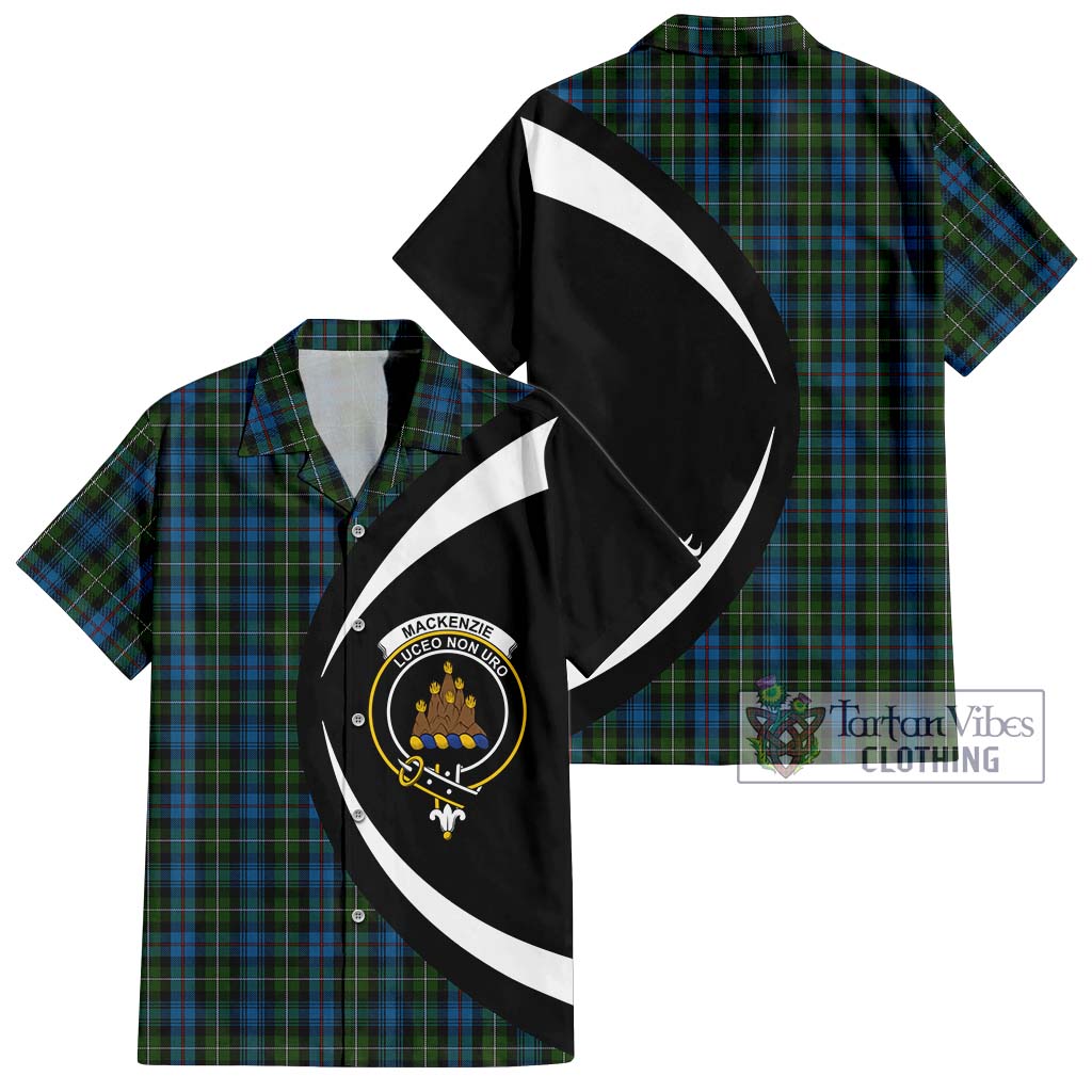 Mackenzie (Mckenzie) Tartan Short Sleeve Button Up with Family Crest Circle Style Kid - Tartan Vibes Clothing