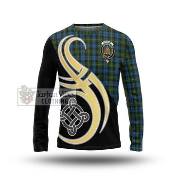 Mackenzie (Mckenzie) Tartan Long Sleeve T-Shirt with Family Crest and Celtic Symbol Style