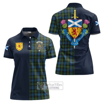 Mackenzie (Mckenzie) Tartan Women's Polo Shirt Alba with Scottish Lion Royal Arm Half Style