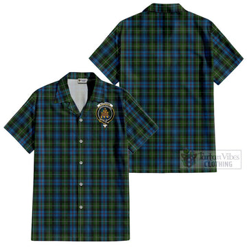 Mackenzie (Mckenzie) Tartan Cotton Hawaiian Shirt with Family Crest