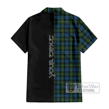 Mackenzie (Mckenzie) Tartan Short Sleeve Button Shirt with Family Crest and Half Of Me Style