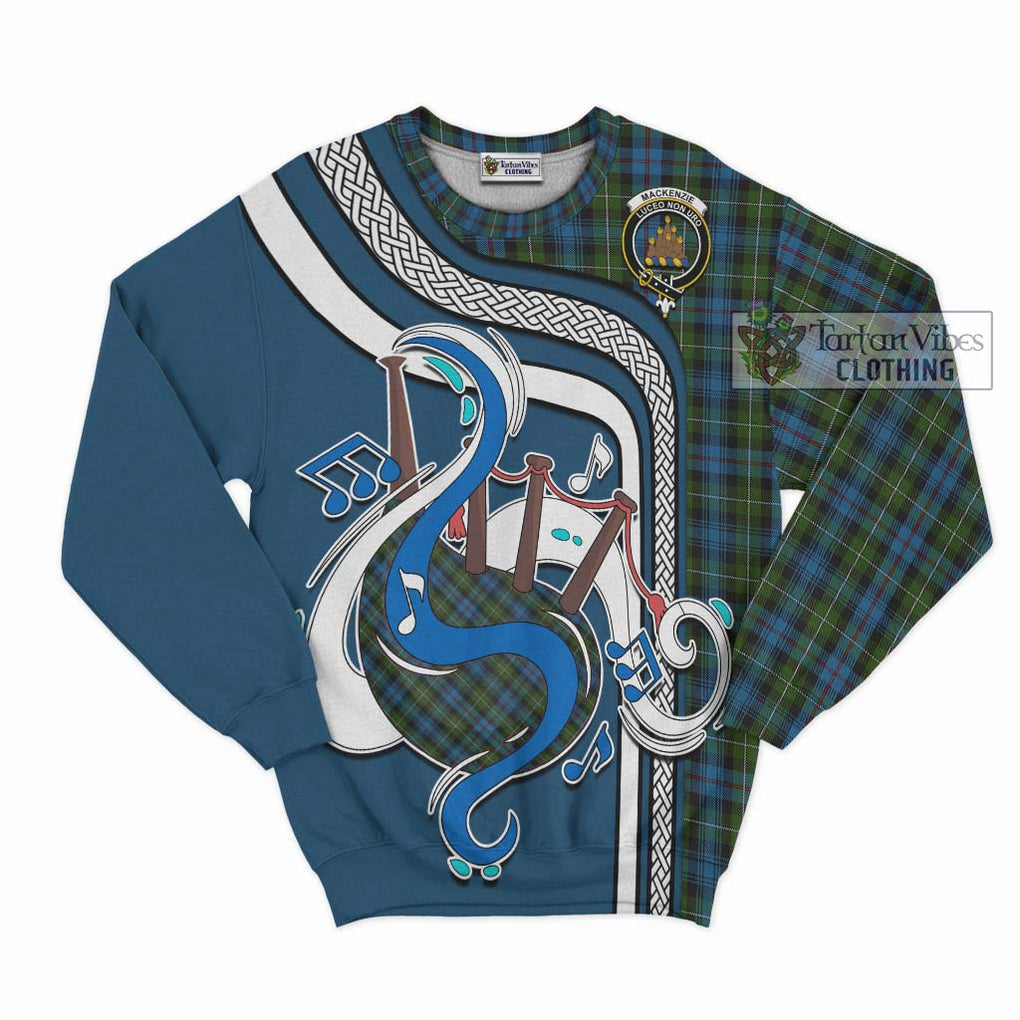 Tartan Vibes Clothing Mackenzie Tartan Sweatshirt with Epic Bagpipe Style