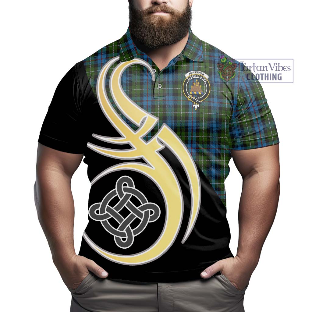 Mackenzie (Mckenzie) Tartan Polo Shirt with Family Crest and Celtic Symbol Style - Tartan Vibes Clothing