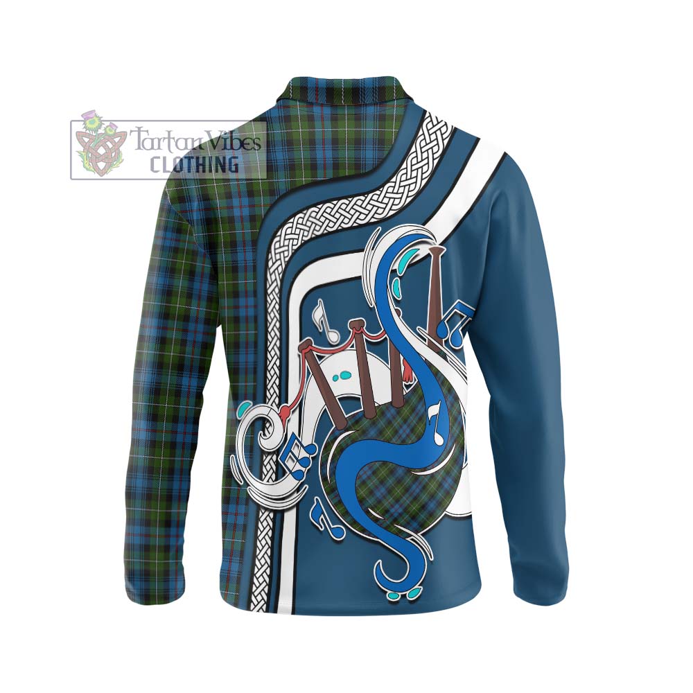 Tartan Vibes Clothing Mackenzie Tartan Long Sleeve Polo Shirt with Epic Bagpipe Style