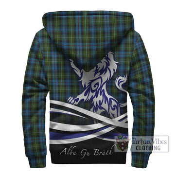 Mackenzie (Mckenzie) Tartan Sherpa Hoodie with Alba Gu Brath Regal Lion Emblem